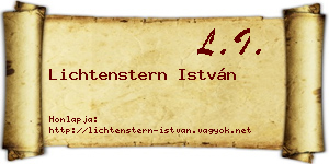 Lichtenstern István névjegykártya